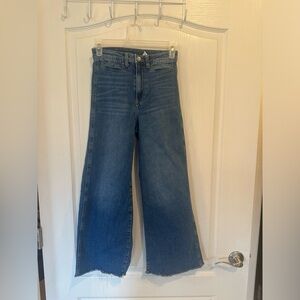 &Denim H&M Wide-leg Cropped culotte denim blue Jeans size 2 raw hem